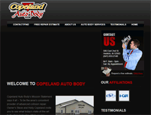 Tablet Screenshot of copelandautobody.com